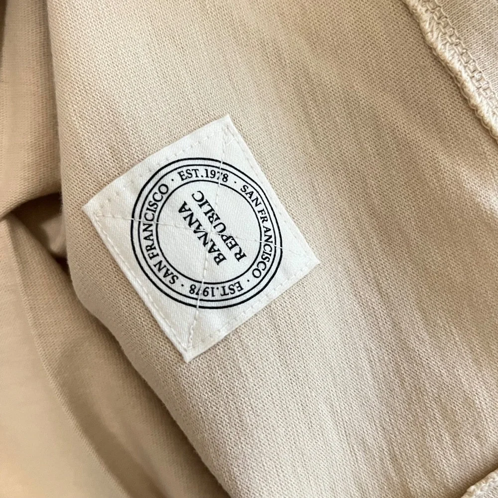 Banana Republic Men Heavyweight Cotton XXL Crewneck Shirt Tan Relaxed Fit NWT